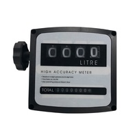 WELLDONE FM-120-2 120LPM Meter Aliran Bahan Bakar Mekanis 4-Digital 1 Inci dari Aluminium Alloy untuk Bensin, Solar, dan Minyak OEM