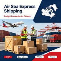 Transitaire Alibaba Amazon vers le Canada, Ottawa, DDP, service logistique express aérien et maritime porte-à-porte