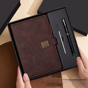Ensemble cadeau d'entreprise personnalisé avec couverture en PU, carnet recyclé, stylo, tasse en bambou pour un cadeau de bureau écologique - Product Image 1