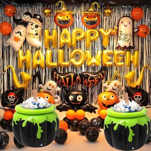 JOSEN Halloween Grand Seau à Glace Gonflable Géant en PVC Noir en Forme de Chaudron avec Agitateur Portable Étanche pour Décoration de Piscine - Product Image 3