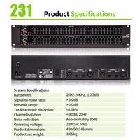 Processeur audio numérique professionnel RAYHAYES R-231, mélangeur audio, égaliseur, processeur de signal audio numérique, gain