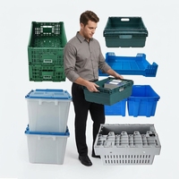 Bac de rangement en plastique industriel empilable pour la logistique, l'entrepôt et la distribution