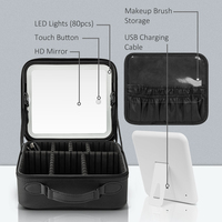 Boîte organisateur de maquillage de voyage portable Led personnalisée trousse de maquillage avec éclairage trousse de maquillage cosmétique professionnelle avec miroir LED