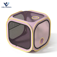 Sac de séchage pour animaux de compagnie en maille, séchoir à poils pour chiens et chats, capot mains libres, pliable, ajustement élastique, double entrée d'air