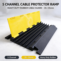 Rampe de protection de câbles en caoutchouc robuste à 5 canaux, portable, 35x35mm, pour événements, entrepôts, vente en gros, OEM