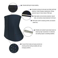 NANBIN Corset amincissant 3 couches en latex noir pour femme grande taille, serre-taille, gaine ventre plat, respirant