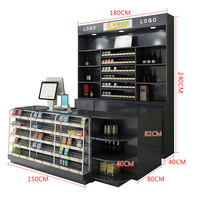 Caisse en bois de supermarché, comptoir de réception, armoire à alcool, magasin de commodité, simple, moderne, combinaison de bar, vitrine
