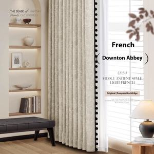 Rideaux jacquard chenille de luxe inspirés de l'abbaye de Downton <span class=keywords><strong>français</strong></span> moderne rétro romantique occultant haut de gamme corde tricotée plissée - Product Image 5