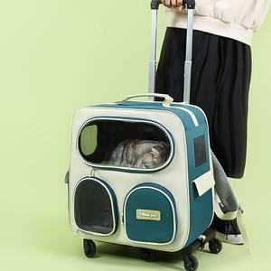 Yeni Gelen Açık Hava Çok Renkli Naylon Fermuarlı Taşınabilir Çıkarılabilir 4 Tekerlekli Çevre Dostu Şık Evcil Hayvan Taşıma Çantası Kedi Seyahat Çantası - Product Image 4