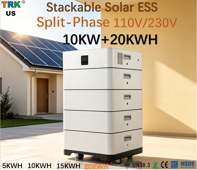 Home Backup 10kW 20kWh Stackable LiFePO4 Battery 110V 230V Split Phase Solar Storage System