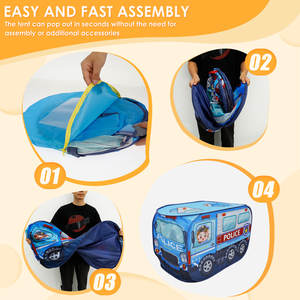Casita <span class=keywords><strong>de</strong></span> Juegos Plegable para Niños, Carro <span class=keywords><strong>de</strong></span> Policía Gigante, Carpa <span class=keywords><strong>de</strong></span> <span class=keywords><strong>Juego</strong></span> Infantil Tipo Autobús - Product Image 6