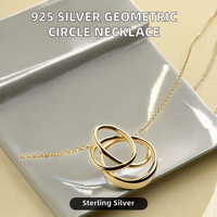 Joyería de Moda, Collar con Colgante de Círculo Geométrico de Plata de Ley 925, Cadena para Clavícula para Mujer, Regalo de Boda, Venta al Por Mayor