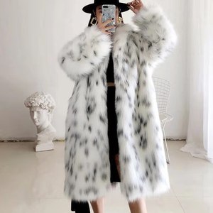 <span class=keywords><strong>Manteau</strong></span> d'hiver pour femmes, nouvelle mode, imprimé léopard, col épais à manches longues, <span class=keywords><strong>imitation</strong></span> fourrure de renard, grande taille, décontracté - Product Image 6