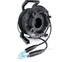Câble à fibres optiques en TPU blindé multimode double cœur OM3 5,0 mm tactique avec enrouleur et connecteur