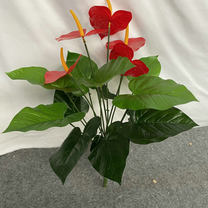 Plantas Artificiales <span class=keywords><strong>de</strong></span> Fábrica, 18 Palmeras Rojas, 12 Plantas Artificiales <span class=keywords><strong>de</strong></span> <span class=keywords><strong>Oreja</strong></span> <span class=keywords><strong>de</strong></span> <span class=keywords><strong>Elefante</strong></span> con 12 Ramas, Pequeña <span class=keywords><strong>Planta</strong></span> Artificial en Maceta para Decoración del Hogar - Product Image 3