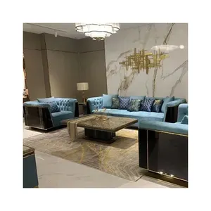 奢华雕刻法式大尺寸舒适木制现代沙发3 pc沙发Modernos颜色摩洛哥地板奢华沙发