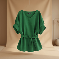 Nouveaux hauts et chemisiers décontractés en popeline pour femmes, design tendance, été, 100% coton, manches courtes