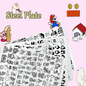 แผ่นปั๊มลายเล็บ แผ่นเหล็กสำหรับพิมพ์ลายเล็บ แม่แบบถ่ายโอนลายเล็บ เครื่องมือพิมพ์ลายดั้งเดิมสำหรับผู้เริ่มต้น - Product Image 3