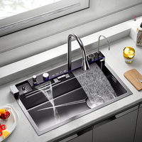 de cuisine en acier inoxydable 304 de qualité supérieure, lavabo rectangulaire à une cuvette avec surface nano monotrou