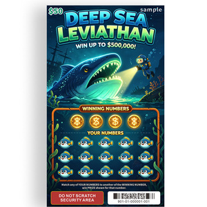 New Design High Quality Customized Shark Theme Tickets Scratch Off Card Lottery Tickets Winning Card - Product Image 4