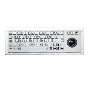Waterproof IP65 Vandal Proof Panel Mount USB Wired Stainless Steel Keyboards Industrial Metal Keyboard With Trackball Mouse