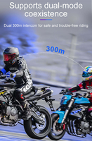 Casque de moto avec casque Bluetooth, éclairage RGB, interphone sans fil, étanche IPX-6, appels mains libres, assistant vocal IA compatible