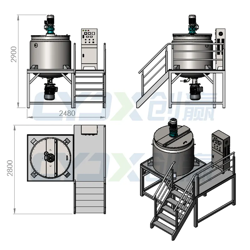 CYJX deterjen lini produksi penuh/sabun cair/sampo/shower Gel membuat Pot kosmetik mesin produksi Line