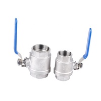Acero inoxidable Ss 1000 Wog 304 316 Ss316 2 PC 2 piezas Válvula de bola de dos piezas DN10 DN15 DN20 DN50