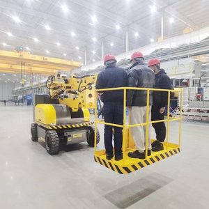 รถทํางานประจําตัวคนบนที่สูงพร้อมแพลตฟอร์มยกแบบหมุนได้ รอกบูมไฮดรอลิกไฟฟ้าแบบยืดไสลด์แบบเคลื่อนที่ - Product Image 1