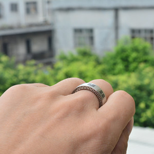 Chinese Style Titanium Steel <b>Ring</b> Bagua Yin Yang Symbol Unisex Jewelry Gift - Product Image 2