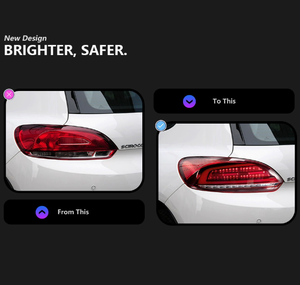 ไฟท้าย LED AURON สำหรับ VW Scirocco แบบใส รุ่นใหม่ อัพเกรดไฟวิ่งกลางวัน 6000K 6000 ลูเมนส์ 36W 12V แบบเสียบใช้งานได้ทันที ปี 2009-2017 - Product Image 3