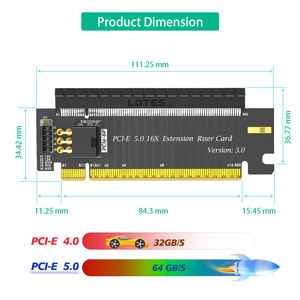 Tizric PCI-Express 5,0/4,0 16X адаптер карты PCIE 4,0 164Pin увеличивающая высоту карта с ATX 6Pin PWR разъем для DIY PC - Product Image 3