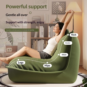 Caterpillar Shaped Fabric Lazy <b>Sofa</b> Reclining Single Chair Soft Nest Seat <b>for</b> Balcony Living Room Floor & Tatami Use - Product Image 2