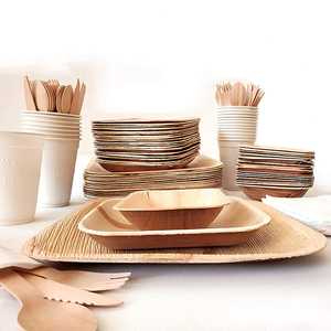 Commercio all'ingrosso sostenibile all'aperto barbecue picnic festa di nozze Eco Friendly naturale biodegradabile ciotola usa e getta piatti <span class=keywords><strong>set</strong></span> di stoviglie - Product Image 2