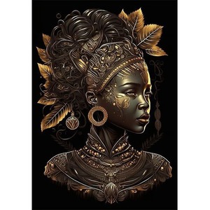 Venta al por mayor fantasía abstracta hermosas mujeres africanas negras lienzo impreso figura retratos para decoración <span class=keywords><strong>de</strong></span> la casa - Product Image 4