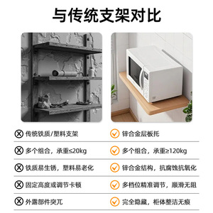 Zinc Alloy <b>Concealed</b> Shelf Support 12mm 16mm Adjustable T-Shaped Bracket Indoor Use Durable - Product Image 5