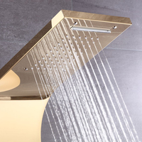 SANIPRO – ensemble de douche en Nickel doré brossé, tours de colonne, cascade en acier inoxydable 304, Jets de Spa, panneau de douche intelligent