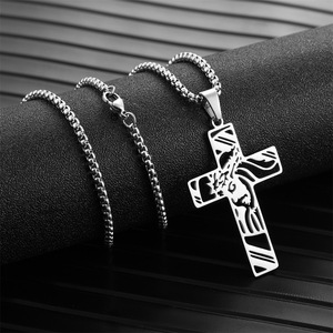 Collar con Cruz y Corona <span class=keywords><strong>de</strong></span> Espinas <span class=keywords><strong>de</strong></span> Jesús ARNAN, Acero Inoxidable, Joyería Religiosa Cristiana Devocional, Regalo para Mujeres y Hombres - Product Image 6