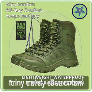 נעלי קרב חורפיות קלות משקל, עמידות למים, לטיולים רגליים, נוחות, עם בטנת רשת נושמת, סוליה חיצונית מגומי נגד החלקה - Product Image 2