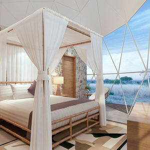 Lều Glamping mái vòm thép PVC cao cấp, kiểu nhà mái vòm ngoài trời, mẫu mới 2024, thiết kế hiện đại - Product Image 4