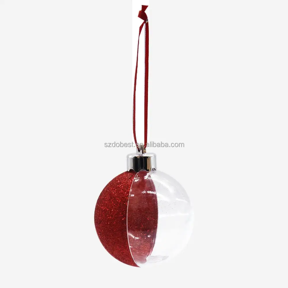 Bolas de Navidad transparentes de plástico, adornos de bolas, 80mm