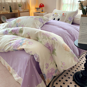 Parure de lit 4 pièces en coton 100% <span class=keywords><strong>imprimée</strong></span> sur mesure, housse de <span class=keywords><strong>couette</strong></span> et drap pour l'Europe, l'Amérique, le commerce extérieur transfrontalier et la maison - Product Image 3