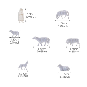 Modelo AN8703B, Figuras de Animales, Escala 1:87, Animales de Granja Blancos sin Pintar, Oveja, <span class=keywords><strong>Perro</strong></span> <span class=keywords><strong>Collie</strong></span>, <span class=keywords><strong>Pastor</strong></span>, Escala HO - Product Image 2