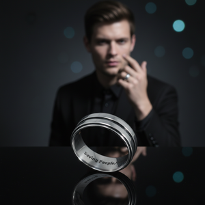 Anello di Dean Winchester Autentico in Argento 925 Supernatural con Incisione dell'Aforisma Saving People Hunting Things the Family Business - Product Image 2