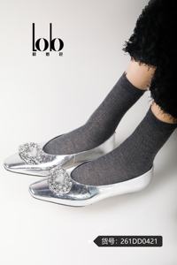 Zapatos planos de <span class=keywords><strong>boda</strong></span> morados con punta en pico para mujer, estilo ballet, con cristales y pedrería, primavera 2026 - Product Image 5