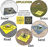 Tapis d'atterrissage universel pour drone, imperméable, en PU, lesté, portable, pliable rapidement, compatible avec les drones
