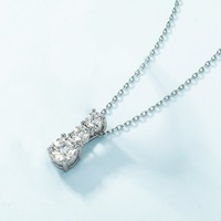 Pendentif Charme MuShan en Argent Sterling 925 avec Moissanite VVS, Plaqué Or Véritable, pour Anniversaire Femme, Chaîne Boîte Brevetée MST