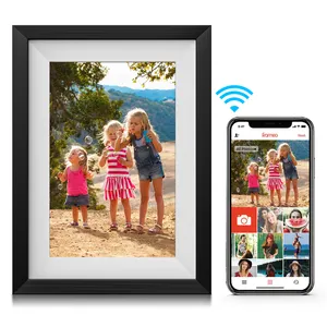 Regalo per fabbrica 10 pollici Wifi Frameo Cloud Album fotografico elettrico digitale con cornice in legno nero per gli amori della famiglia