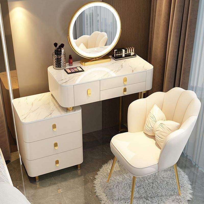 Meuble de table Platinum 80 avec chaise à pétales de miroir
