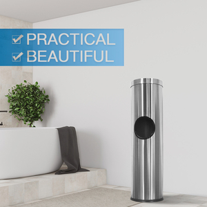 Moderno Cestino per Rifiuti in Acciaio Inox da Pavimento con <span class=keywords><strong>Dispenser</strong></span> per <span class=keywords><strong>Salviette</strong></span> Umidificate e Igienizzante Mani per Bagno - Product Image 6